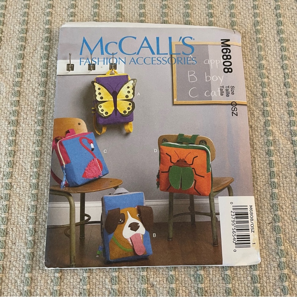 McCall’s Fashion Accessories - Backpack Pattern - M6808